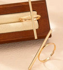 Conjunto de 2 Anéis Femininos Elegantes